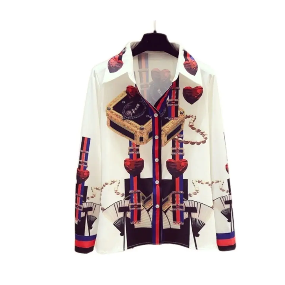 

2022 new chiffon shirt vintage top Joker fashion shirt