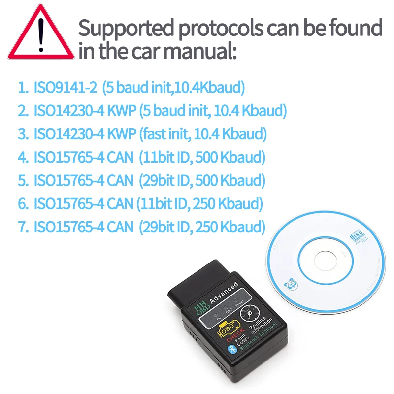 OBD2 ELM 327 V2.1 Bluetooth OBDII CAN BUS проверка двигателя автомобиля OBD диагностический сканер