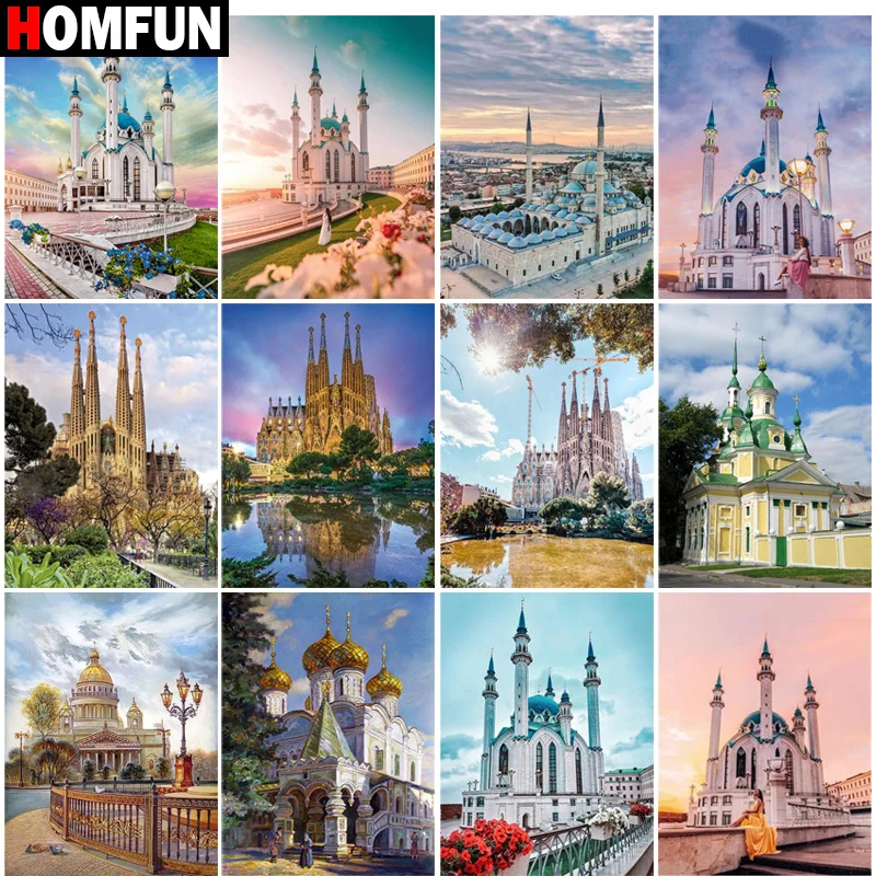 

Алмазная картина HOMFUN «Пейзаж», вышивка из смолы 5D, «сделай сам», вышивка крестиком, ручная работа, подарок