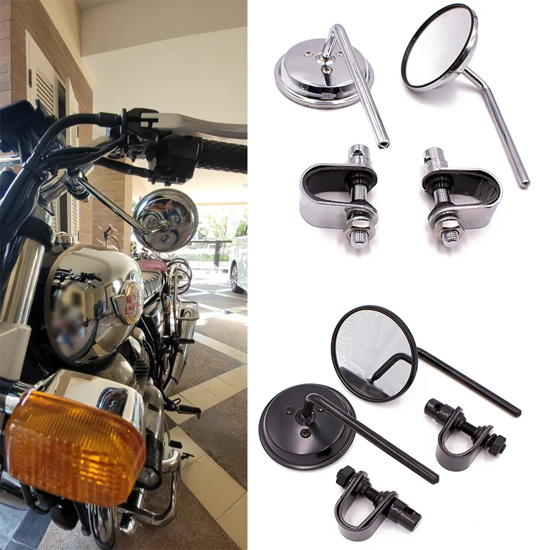

Universal Motorcycle Side View Mirrors Bike Bicycle Mirror Retro Steering Handlebar Rearview Mirror Motorcycle Accessories