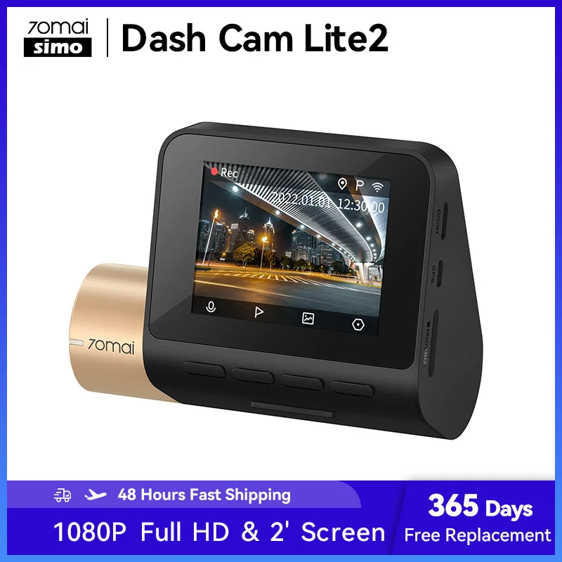 

NEW 70mai Dash Cam Lite2 Full HD 2'' LCD Screen 1080P 70mai Car DVR 24H Parking Monitor 130FOV Night Vision External GPS