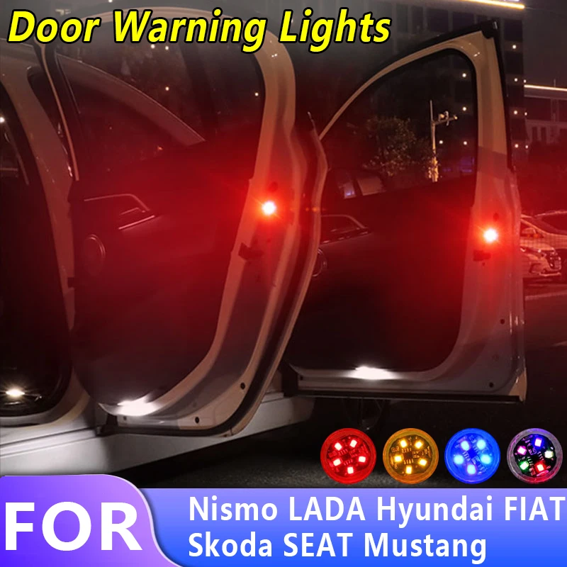 

Car LED Door Warning Light Safety Anti-Collision Taillight Flashing Sensor Light For Nismo LADA Hyundai FIAT Skoda SEAT Mustang