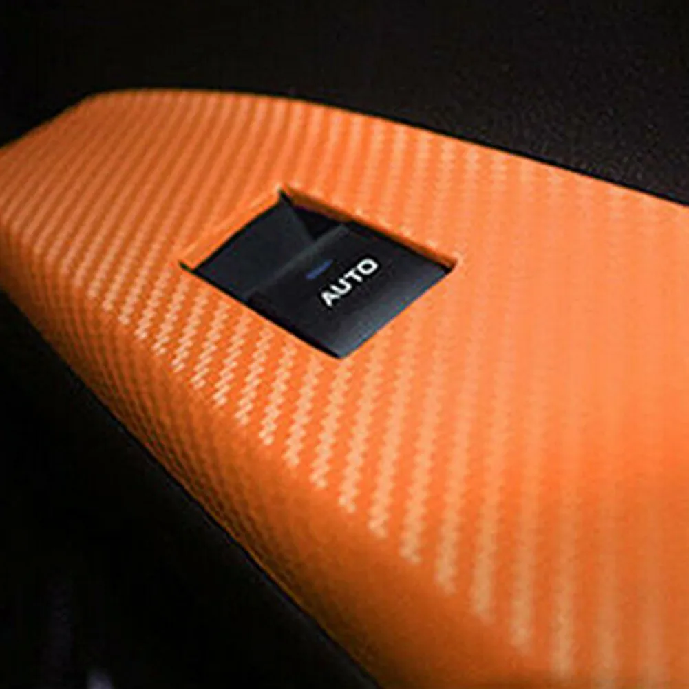 

Orange Car Sticker Replacement Vinyl Wrap Sticker 50x12Inch Carbon Fiber