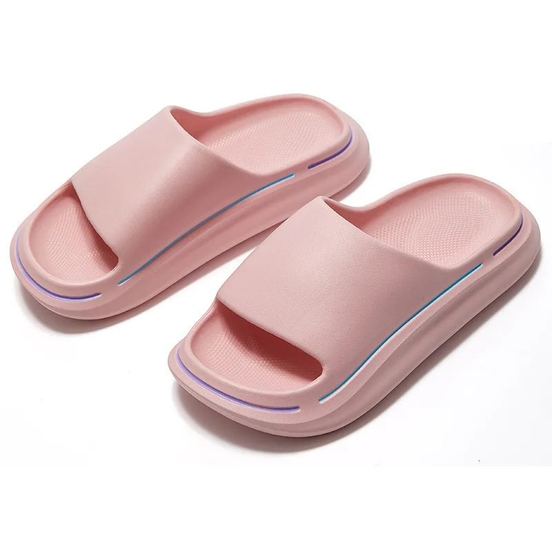 

2022 New Slippers Women Summer Thick Bottom Indoor Home Bathroom Non-slip Soft Sole Open Toes Wear-resistant Large Size 36~45
