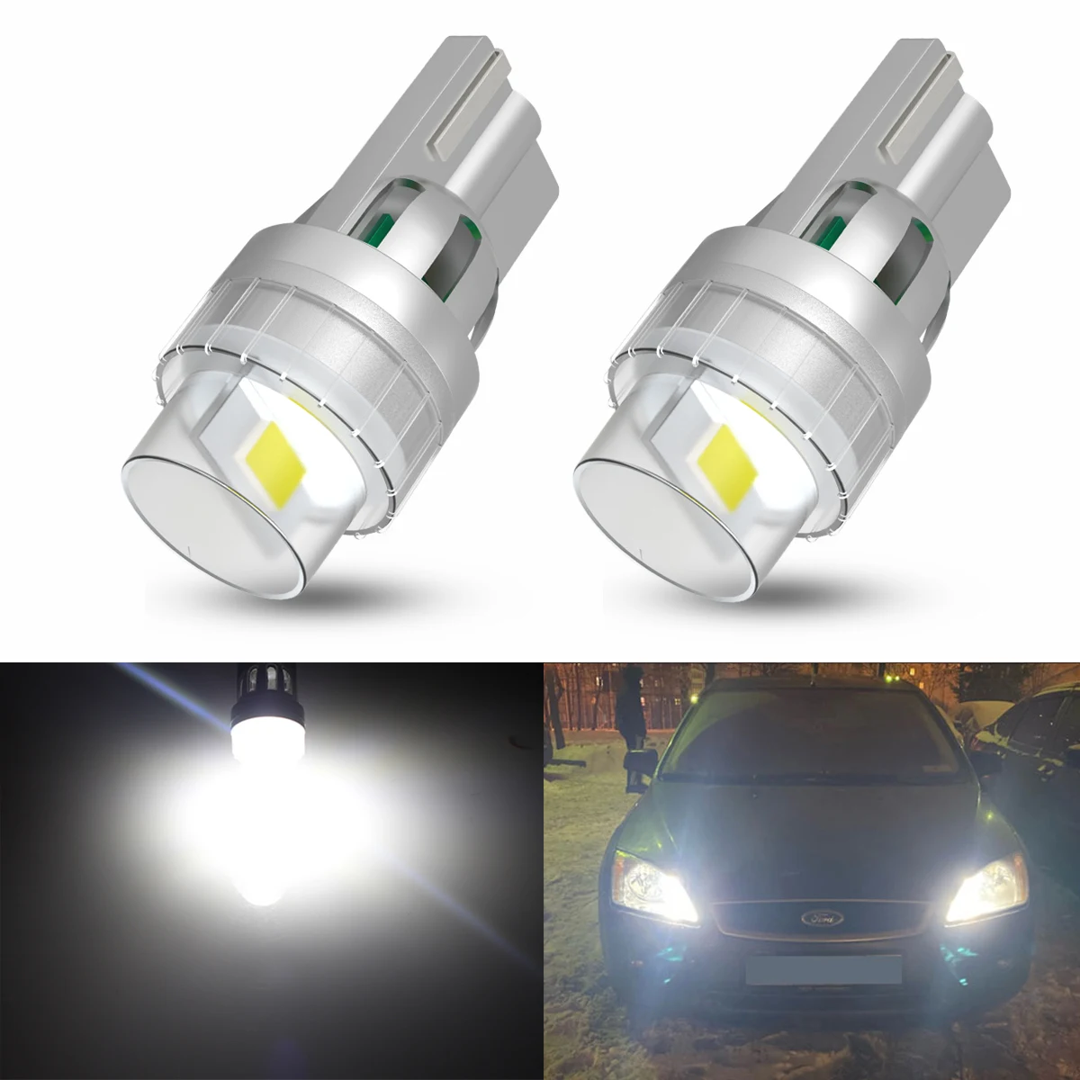 

2x W5W T10 LED No Error Car Clearance Parking Light for Ford Fiesta Focus 2 3 Mondeo mk2 mk3 mk4 Fusion Kuga 194 168 Light Bulb