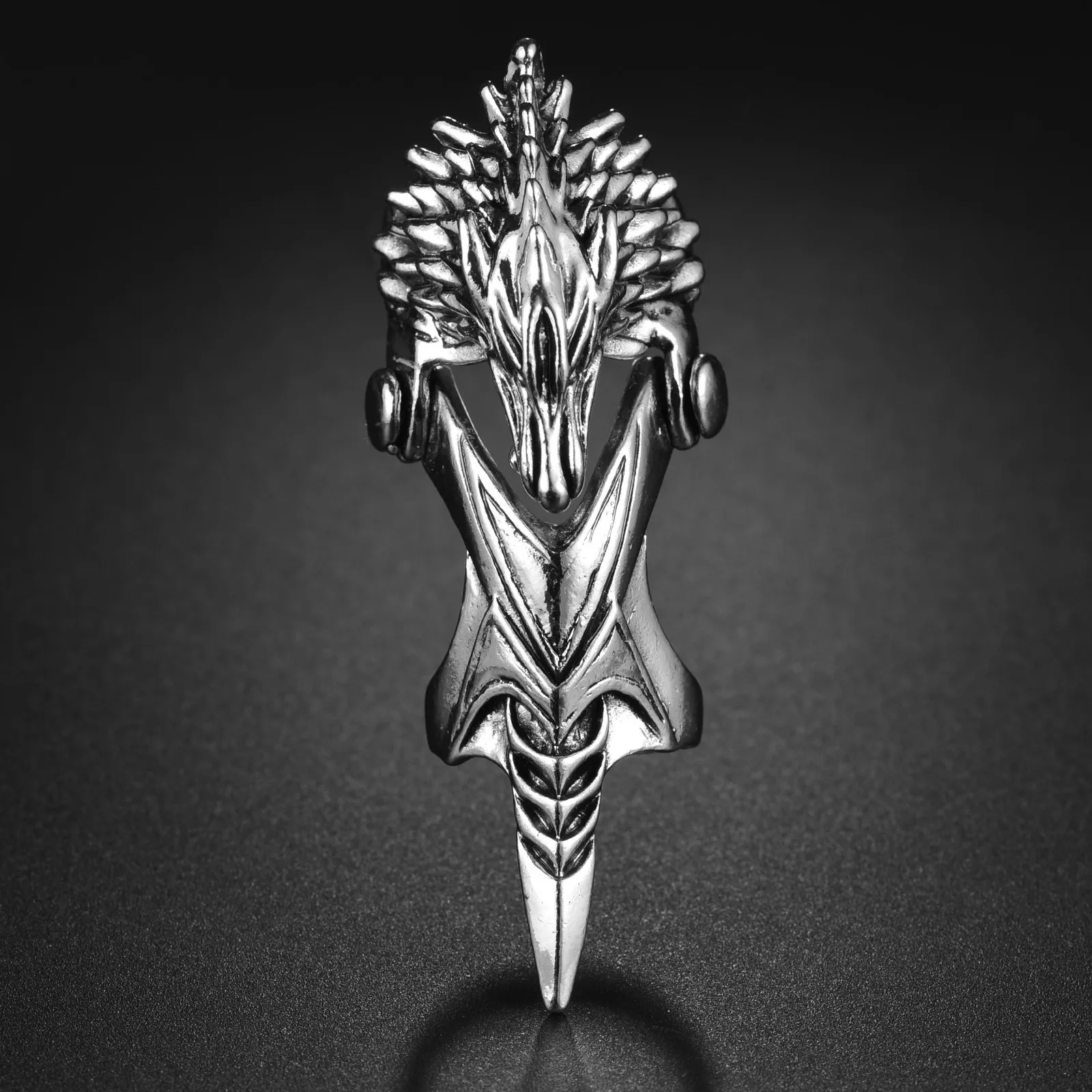 Готические кольца с головой волка на полный палец панк-рок прокрутка сустав