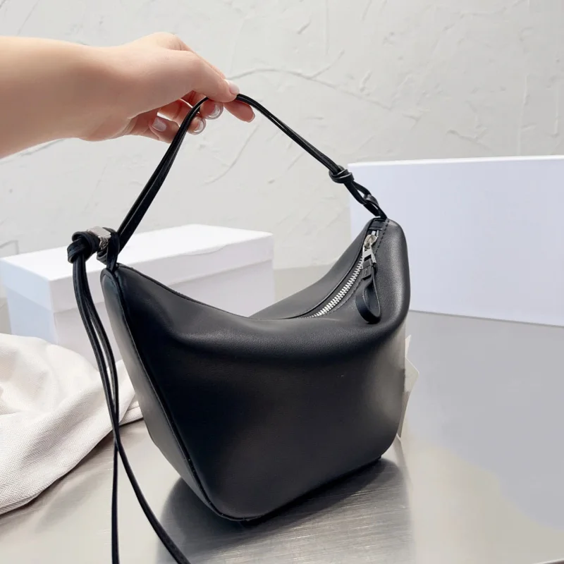 Leather Luxury Designer Handbag Shoulder Bag Tote Bag Underarm Solid Color Simple Zipper Dumpling Bags For Woman Bolsa Feminina