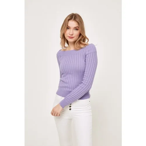 

Christmas Gifts Wide Collar Ribbed Basic Knitwear Sweater