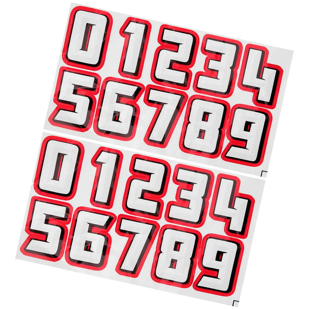 

2 Sets Race Number Decals Water Proof Car Emblems Labels Reflective Film Stickers Numbered The Match