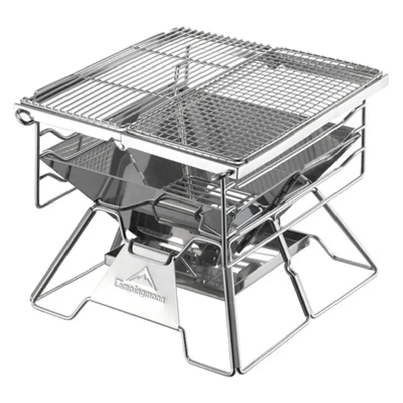 

Stainless Steel Grill 5-7 People Thickened Outdoor Household Portable Foldable Charcoal Grill