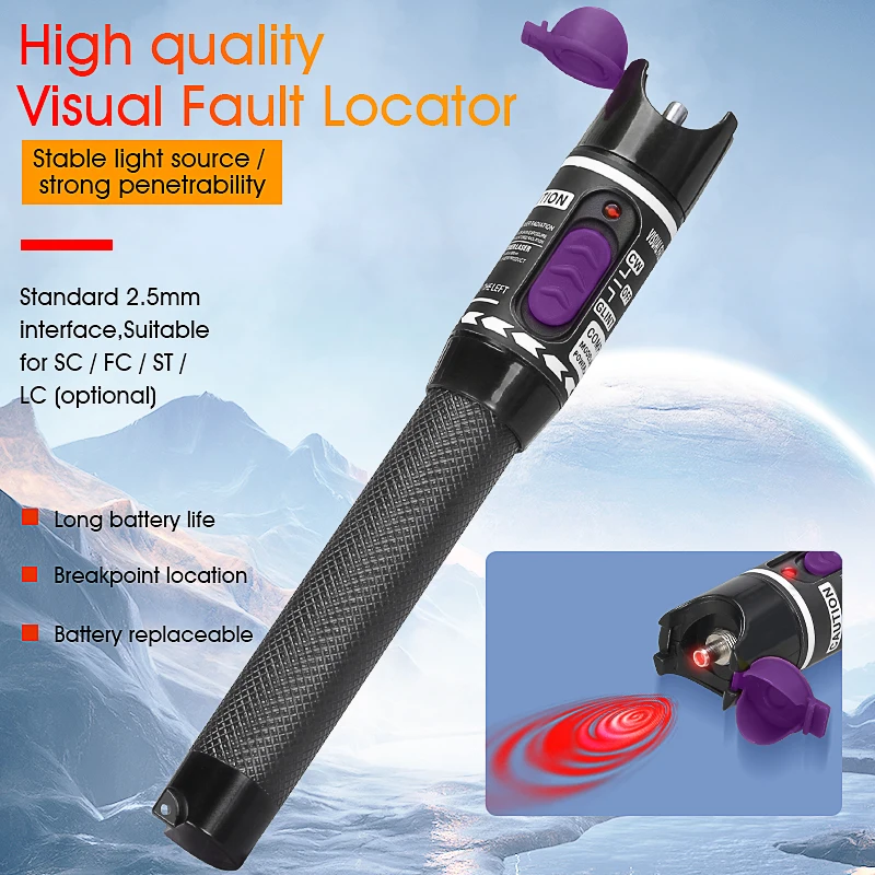 FTTH Fiber Optic Tool Kit Fiber Optical Power Meter-70 +10dBm and 30mw 1/10/50MW Visual Fault Locator Fiber Optic Test Pen