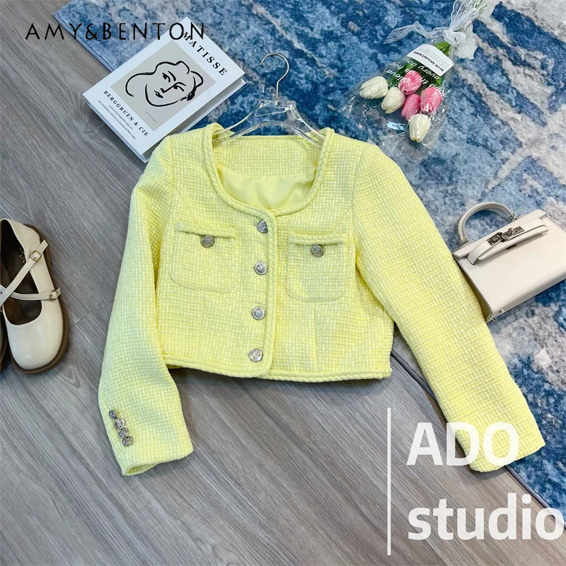 

Women's Clothing Fashion French Coat Elegant And Generous Temperament Long Sleeve Single-Breasted Jacket Autumn Top Overcoats