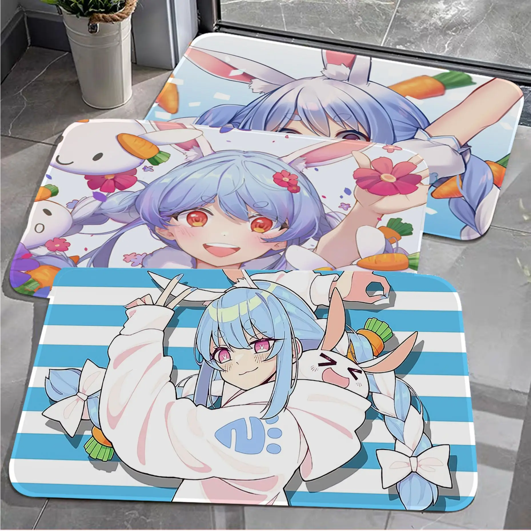 

Hololive Usada Pekora Long Rugs Rectangle Anti-slip Home Soft Badmat Front Door Indoor Outdoor Mat Alfombra