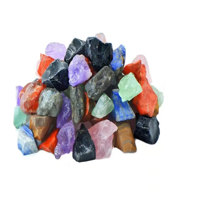 Natural Crystal Labradorite Raw Stone Rose Quartz Chakra Rough Gemstone Mineral Specimen Reiki Healing Home Aquarium Decor