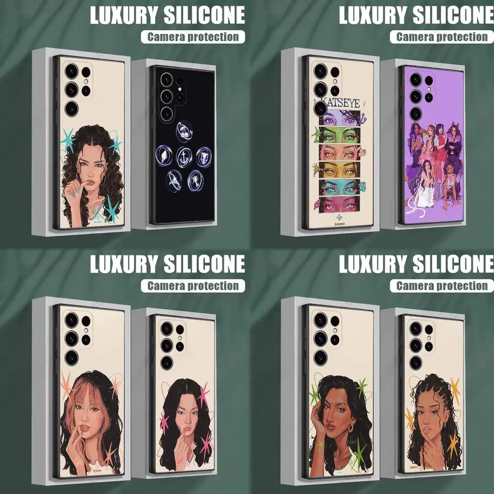 Фото K-Katseye Gnarly Group Phone Case For Samsung S25,S24,S23,S22,S21,S20,S10,Ultra,Plus,Lite,FE,Soft Silicone Black Cover №1