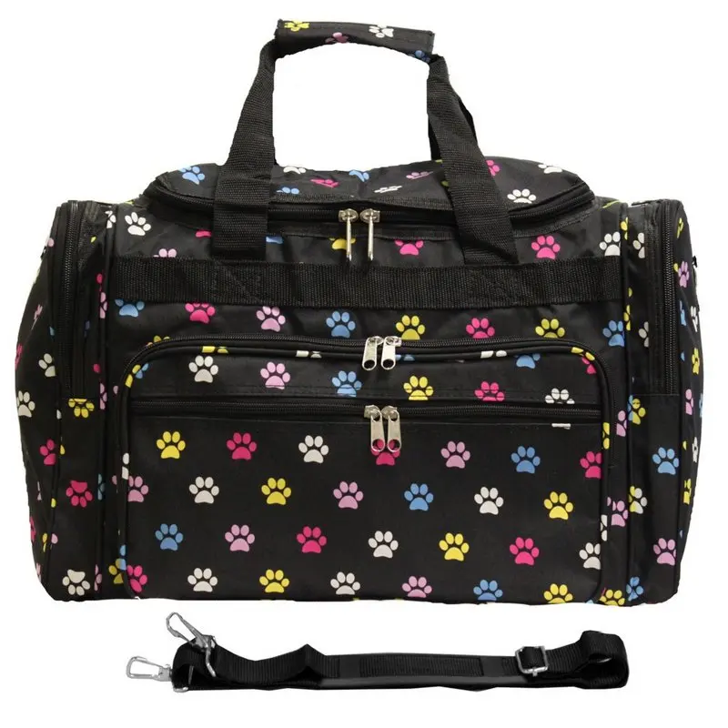 Animal Prints 19-inch Duffel Bag, Black White Elephant