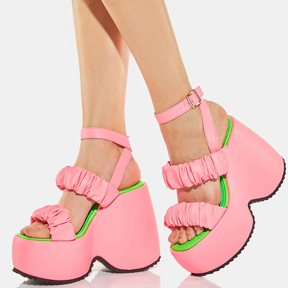 

Brand Design Gothic Sandals Women's Waterproof Platform 13cm High Heels Street Punk Women's Shoes Big Size 42 Fashion Sandals