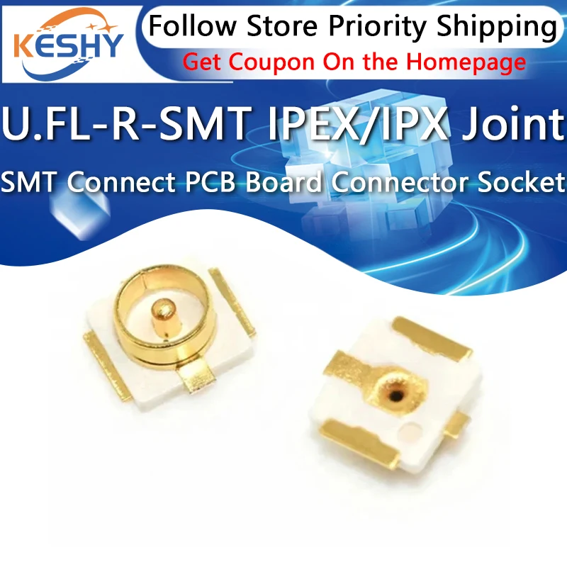 Фото 10 шт. разъемов U.FL-R-SMT U.FL IPEX/IPX для печатных плат, SMD IPX, штекер, для мини-антенн и антенн-карточек №1
