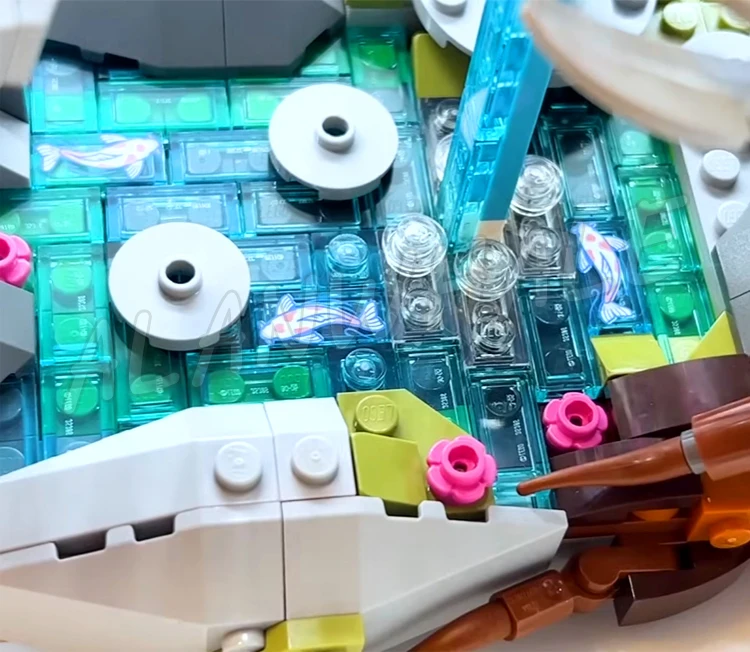 1212 шт. шиноби дракон камень храм водопад вишневый цветок дерево библиотека 35564