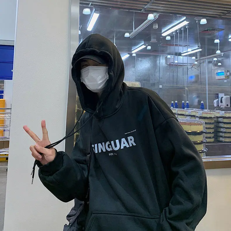 

Свободный однотонный бархатный утепленный осенне-зимний новый модный трендовый простой и универсальный Повседневный свитер с длинными ру...