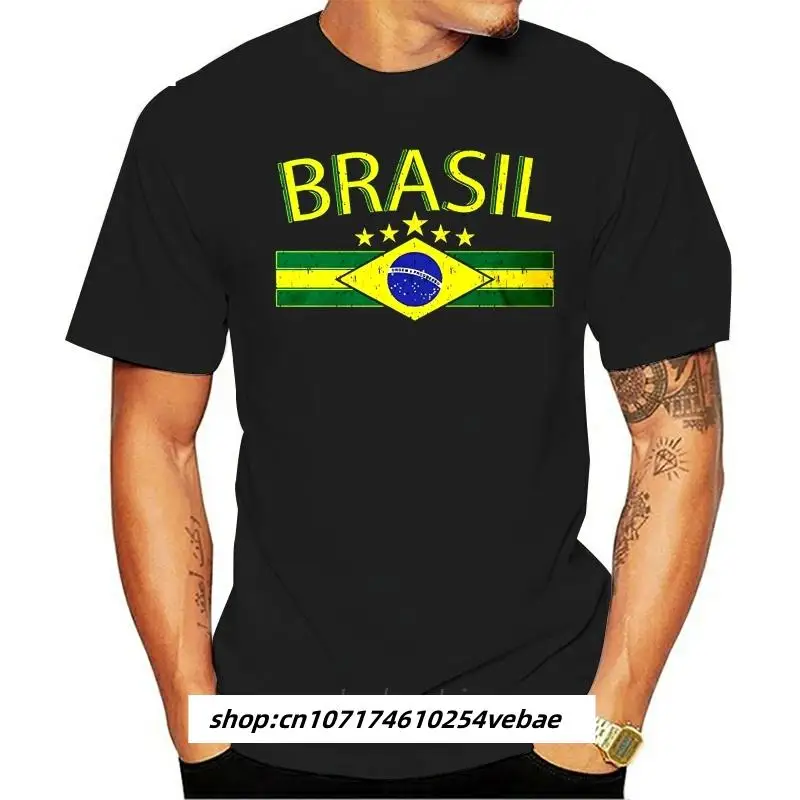 Купи Mens T Shirts Fashion Men's Brasil Flag and Country Emblem, Brazil T-shirt T Shirt Short Sleeve summer tshirt drop shipping за 427 рублей в магазине AliExpress