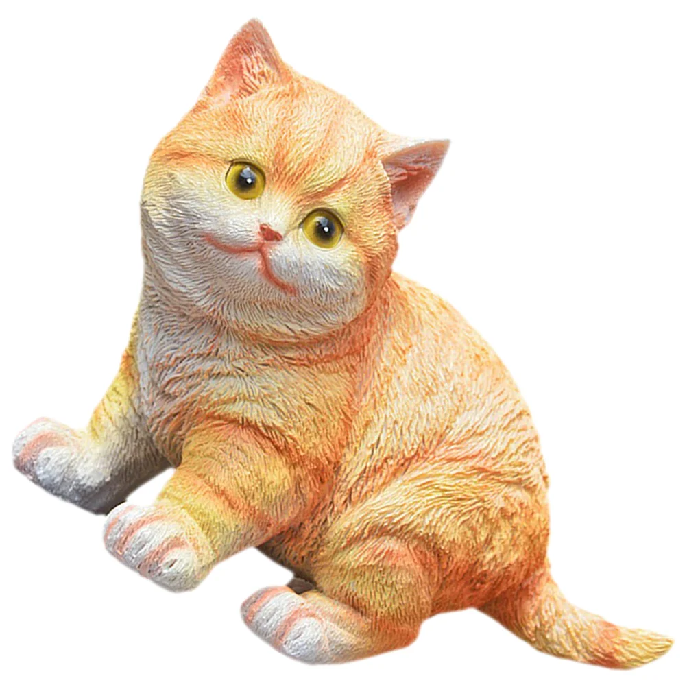 

Очаровательное украшение для стола, маленькая искусственная модель кошки, Реалистичная статуэтка кошки, искусственная смола для декора, по...