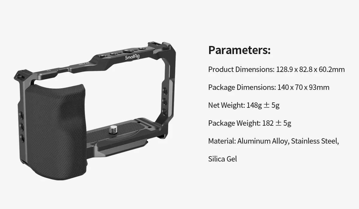 SmallRig для Sony ZV-E10 Cage с силиконовым захватом и встроенной быстроразъемной пластиной
