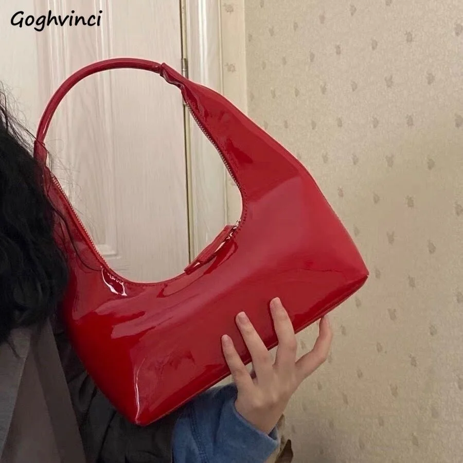 

Сумка через плечо из искусственной кожи на молнии, Женская Модная элегантная сумка под подмышку, винтажная универсальная сумка в форме полу...