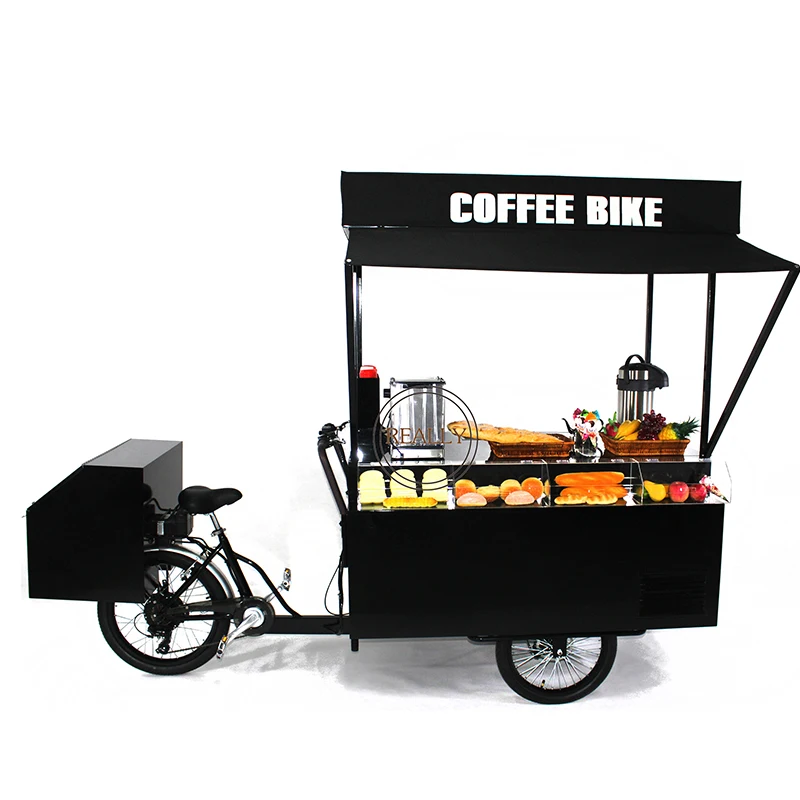 

Mobile Coffee Tricycle Electric Snack Bike Adult Food Cart for Cold Drink