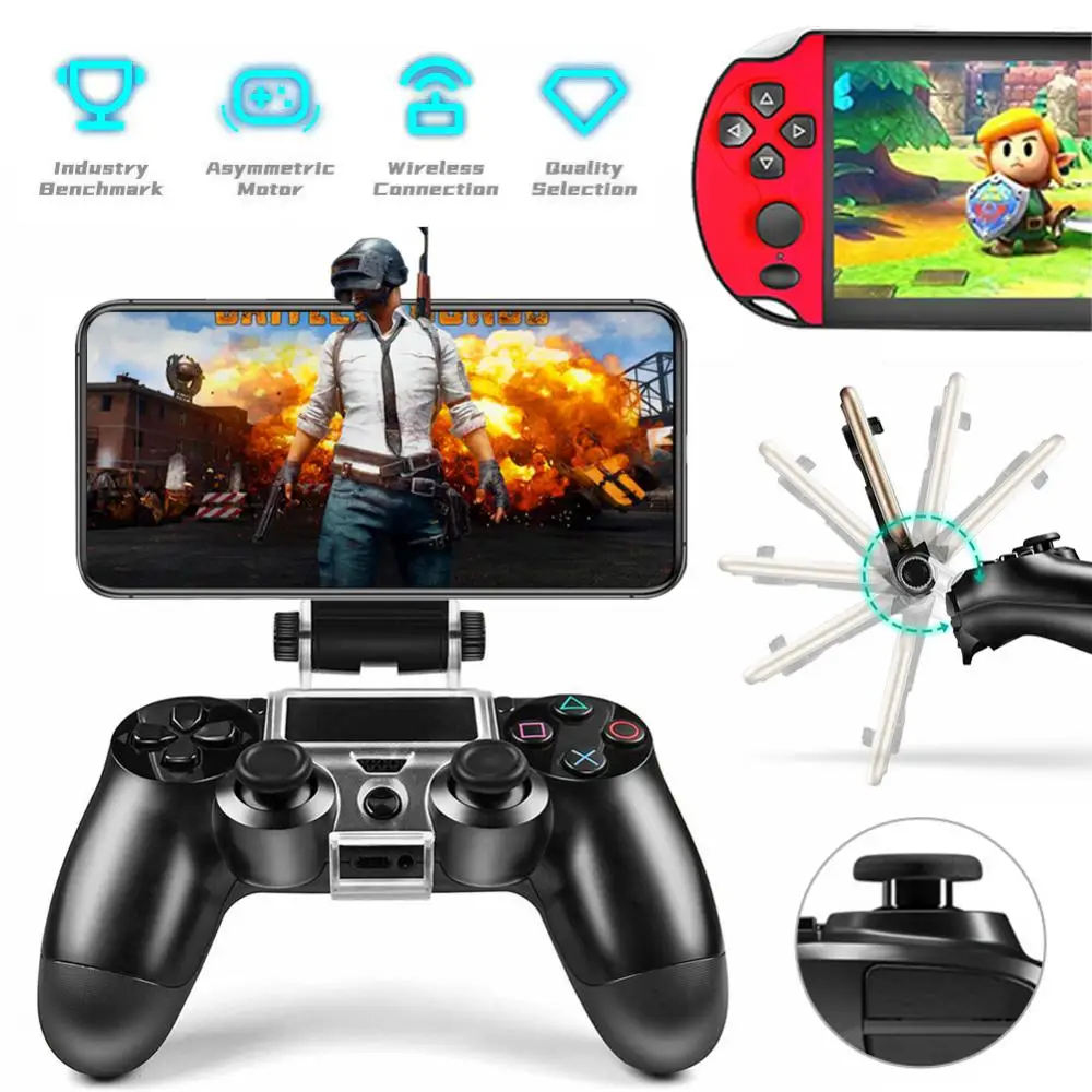 

Clip Holder For Ps4 Controller Mount Flexible Mobile Cell Phone Stand 2 In 1 Adjustable Gamepad Accessories Mobile Phone Clip