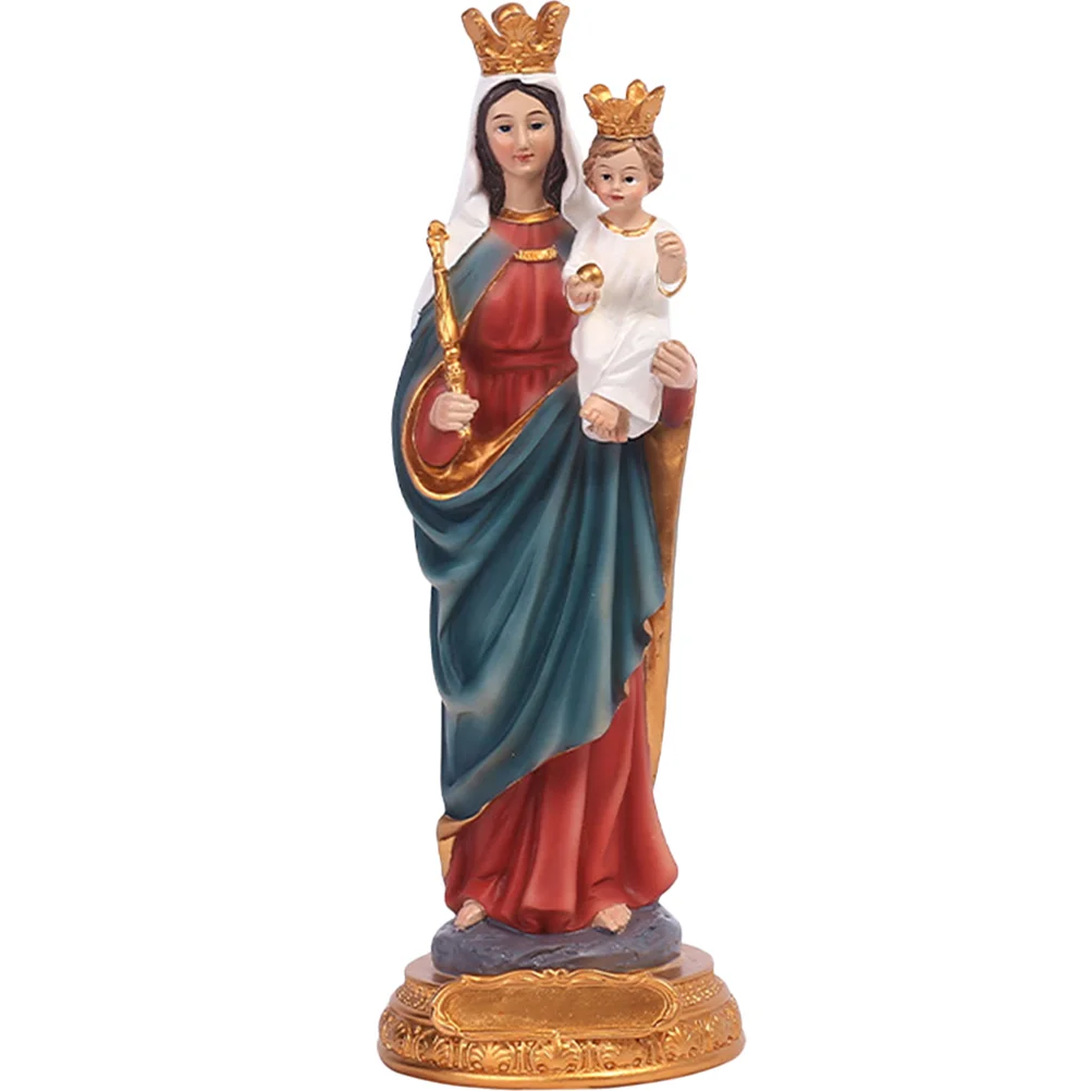 

Statue Ornament Mary Desktop Resin Virgin Figurine Maria Jesus Madonna Church Decoration Baby Model Decorativeism De Angels