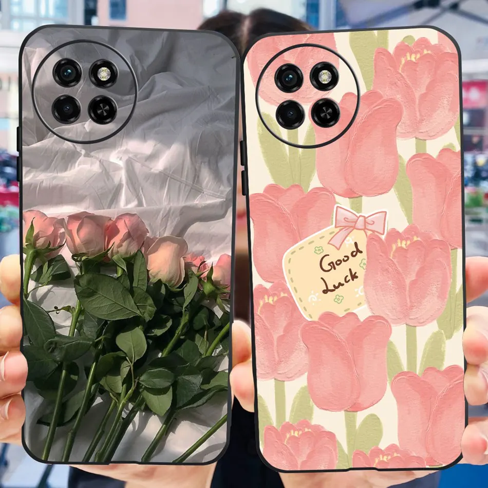 Для ITEL S23 чехол ItelS23 S 23 S665L Элегантные цветы бабочки окрашенные Мягкие силиконовые