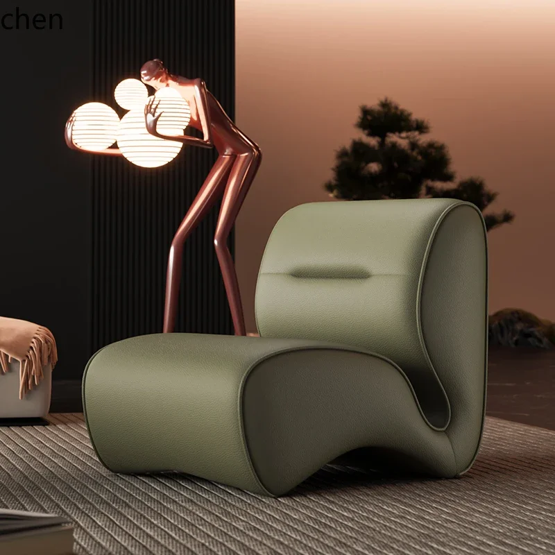 HSN Одиночный диван-кресло Кожаный художественный изогнутый дизайнерский