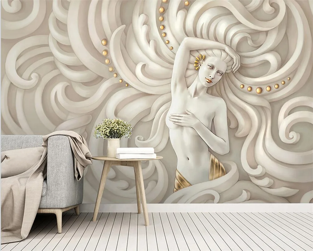 

Custom mural 3d wallpapers three-dimensional relief figure sculpture angel background wall living room bedroom decoration обои