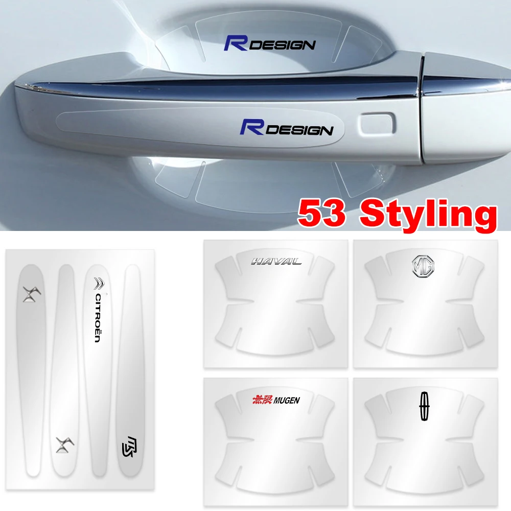 

4/8pcs Car Door Handle Anti-Scratch Protection Sticker For Volvo RDESIGN AWD C30 C70 S60 S80 S90 T6 V40 V50 V60 V70 V90 XC40 etc