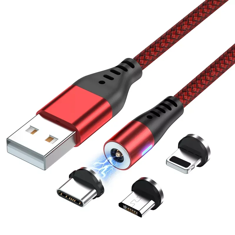 

LED USB Charging Cable Type C Phone Cable Magnet Charger Micro USB Cord For Xiaomi For iPhone 12