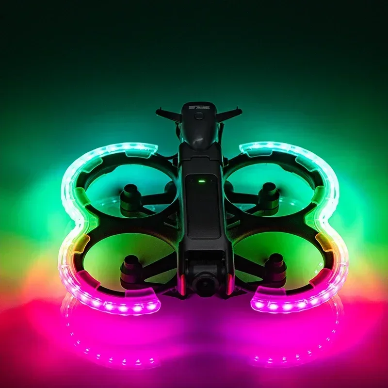 Для DJI Avata 2 светодиодная защита пропеллера перезаряжаемая светящаяся кольцо для