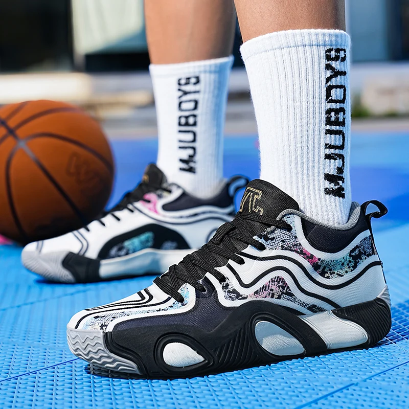 Мужские баскетбольные кроссовки унисекс дышащая уличная спортивная обувь для