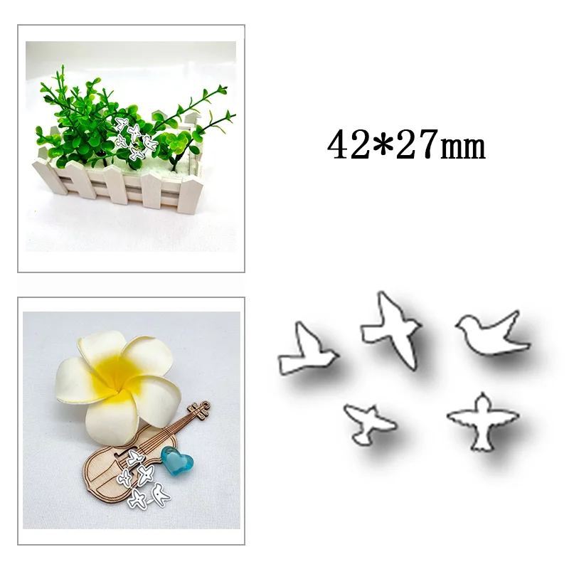 Новый металлический высекальный шаблон пять летающих голубей