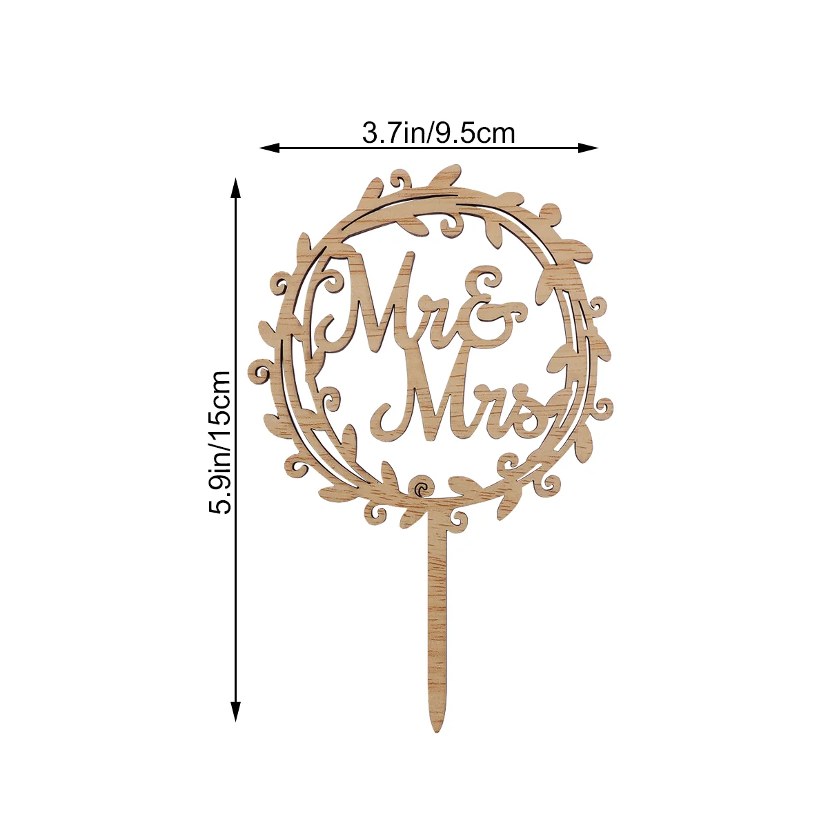 

Cake Wedding Topper Rusticmrs Woodenpicks Wood Decorations Toppers Cupcake Insert Garland Supplies Flag Natural Discs Circles