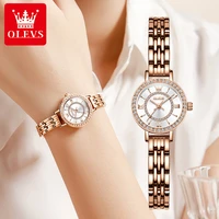 olevs fashion stainless steel strap watches for women super thin high quality waterproof quartz women wristwatch