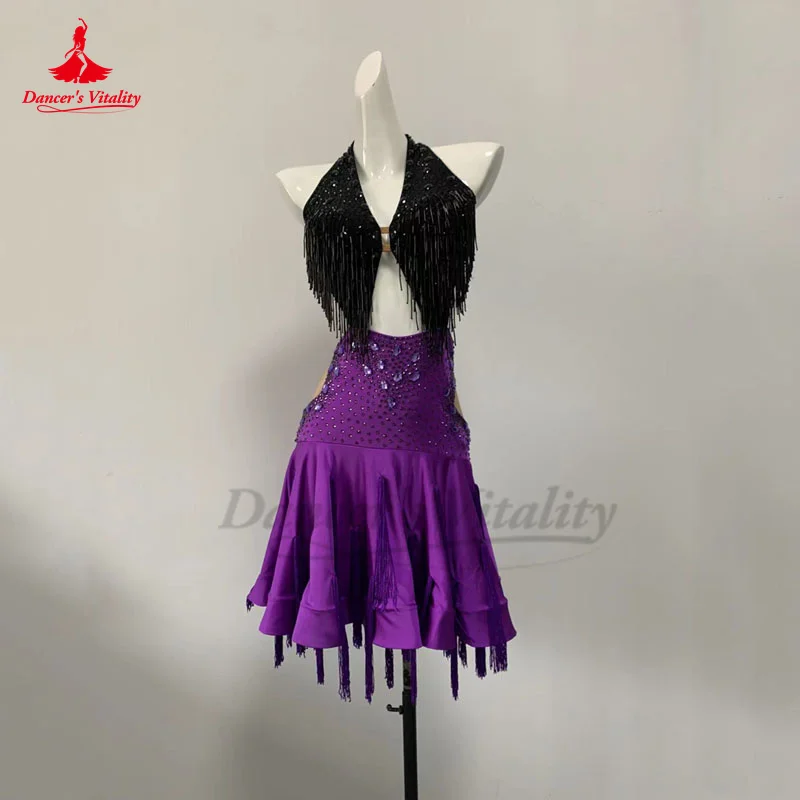 

Женское платье для латинских тренировок Seinor AB Stones без рукавов, одежда для конкурентов, платья для танго