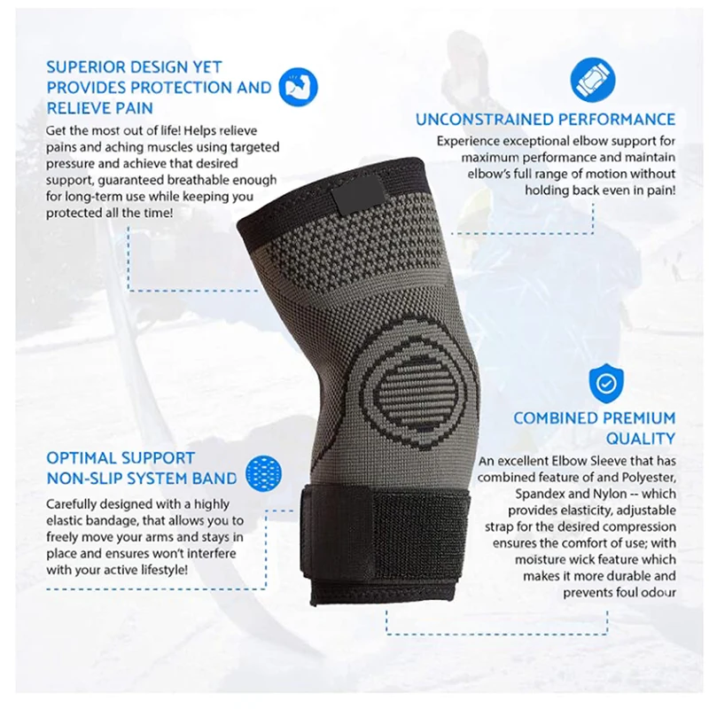 Регулируемый фиксатор для локтя компрессионный рукав поддержки рук с ремешком