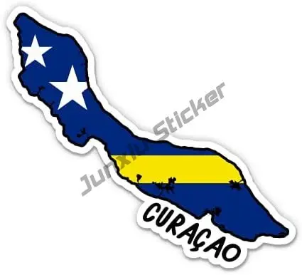 

Curacao Map Flag Insignia Del Emblema Nacional Vinyl Sticker Decal for Phone Laptop Water Bottle Sticker Car Accessories KK13cm