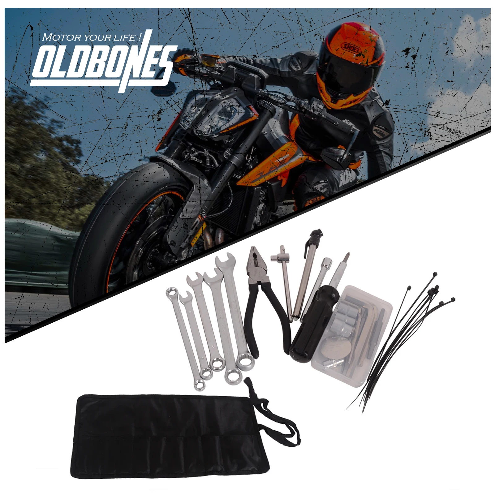 

12 шт., набор гаечных ключей для ремонта мотоциклов, универсальный для метрических японских мотоциклов, пляжный автомобиль, посылка для обслуживания путешествий на открытом воздухе