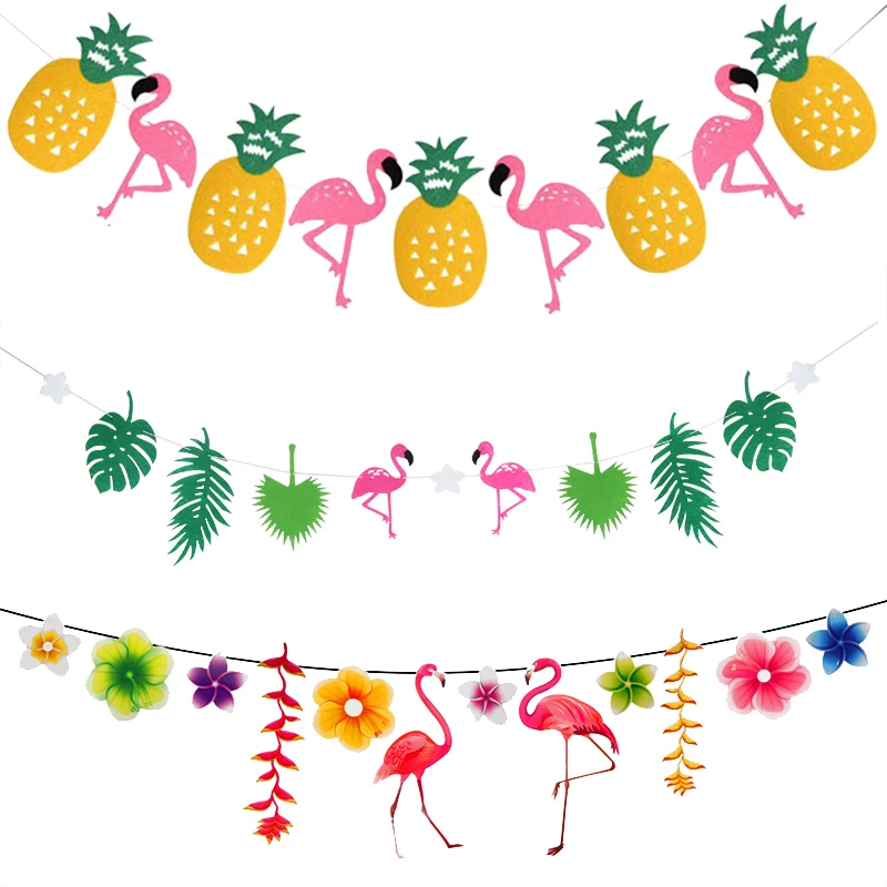 

Hawaii Party Luau Flamingo Party Flamingo Banner Garland Decoration Pineapple Summer Party Birthday Hawaiian Party Decoration