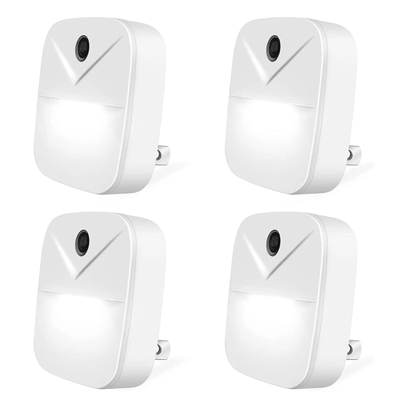 

AT35 Night Light Plug-In Smart Light Pack Of 4 Automated On & Off Wall Light For Hallways, Bedrooms, US Plug