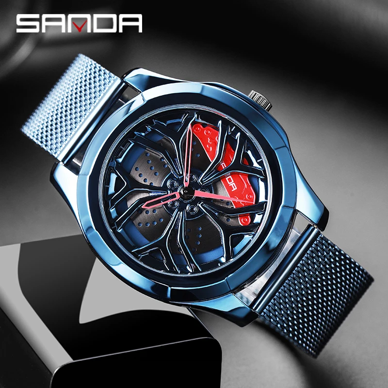 

Hot Sell Fashion Car Wheel Men Watches Classic Limited Edition Watch Stainless Wheel Dial Quartz Wristwatch Relogio Masculino