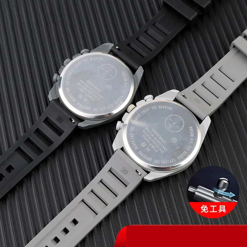 20mm Fluorine rubber For Omega X Swatch Joint MoonSwatch Constellation Planetary Men Women Waterproof Sport Watch Strap