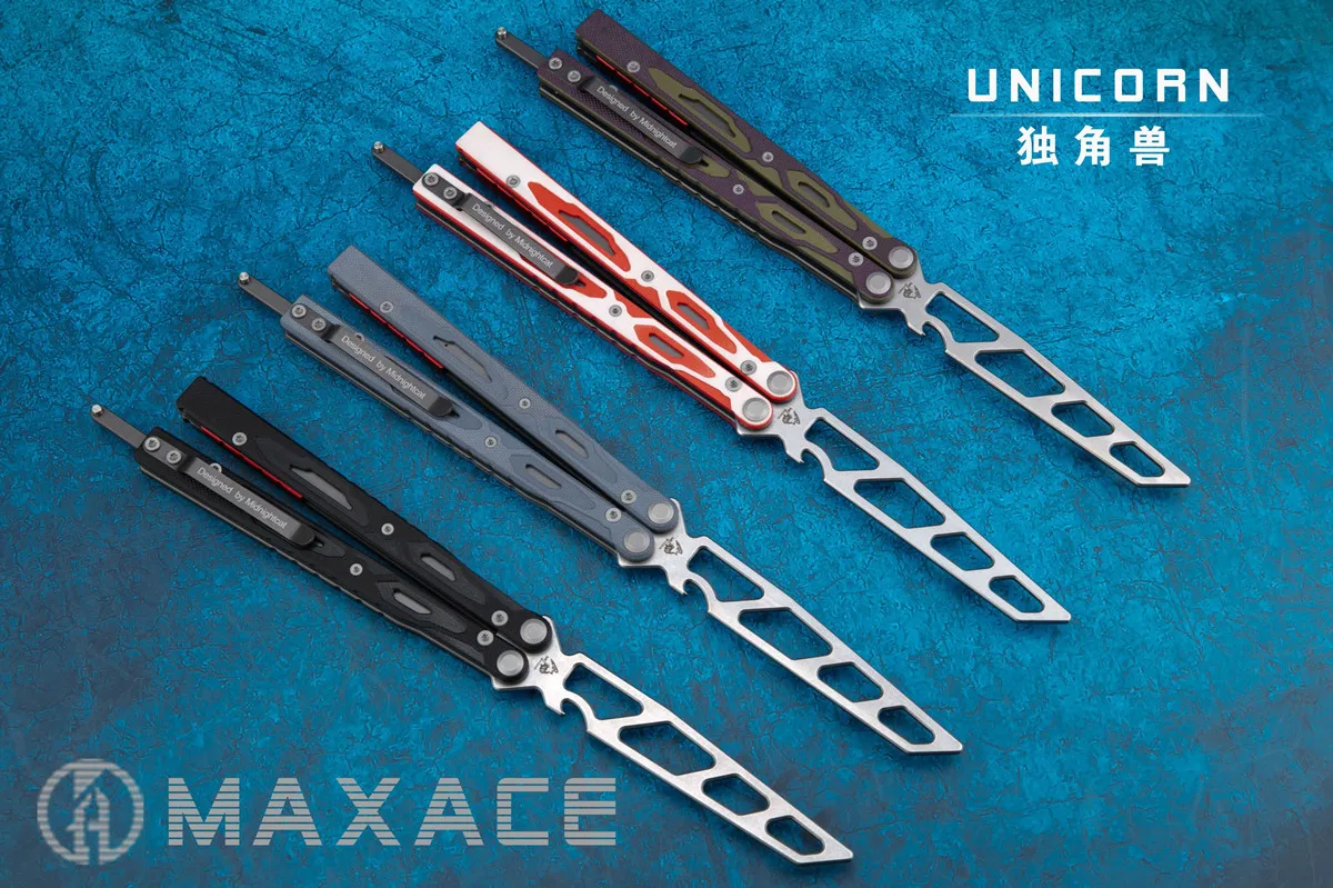 

Новое поступление Maxace Единорог 14c28n лезвие G10 ручка бабочка тренировочный карманный складной нож EDC